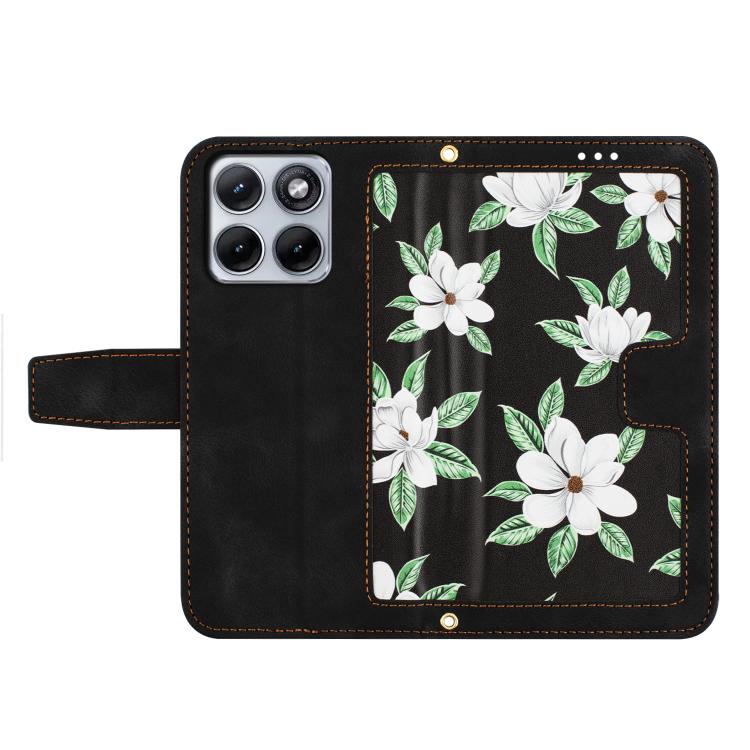 For Motorola Edge 70 Fusion 5G Floral Pattern Leather Phone Case with Lanyard