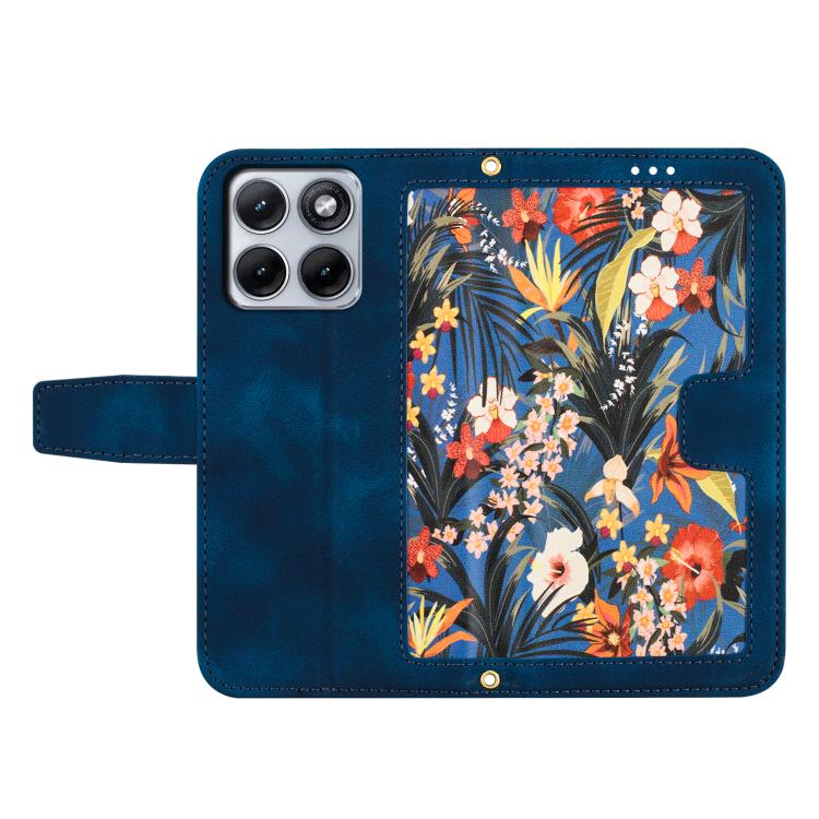 For Motorola Edge 70 Fusion 5G Floral Pattern Leather Phone Case with Lanyard