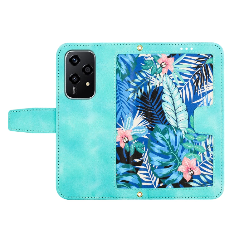 For Honor 200 Lite Global Floral Pattern Leather Phone Case with Lanyard