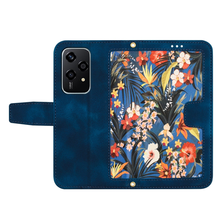 For Honor 200 Lite Global Floral Pattern Leather Phone Case with Lanyard