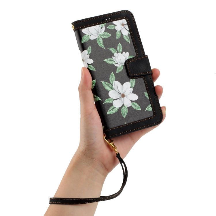 For Honor 200 Pro Floral Pattern Leather Phone Case with Lanyard