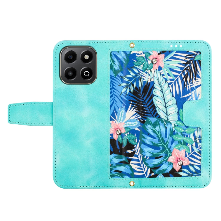 For Honor X6b Floral Pattern Leather Phone Case with Lanyard