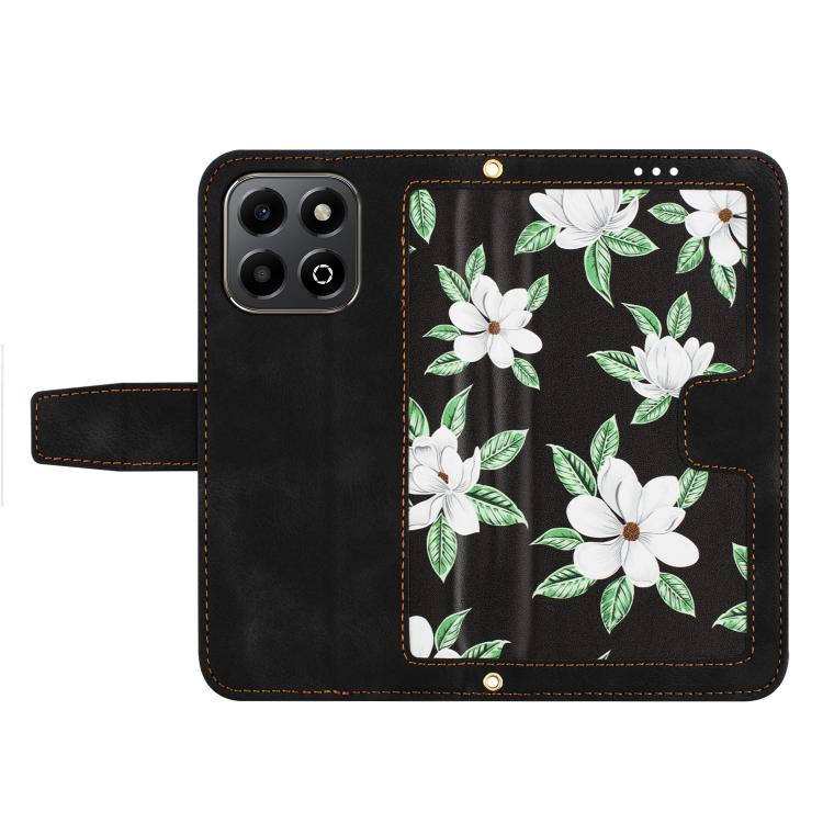 For Honor 200 Smart Floral Pattern Leather Phone Case with Lanyard