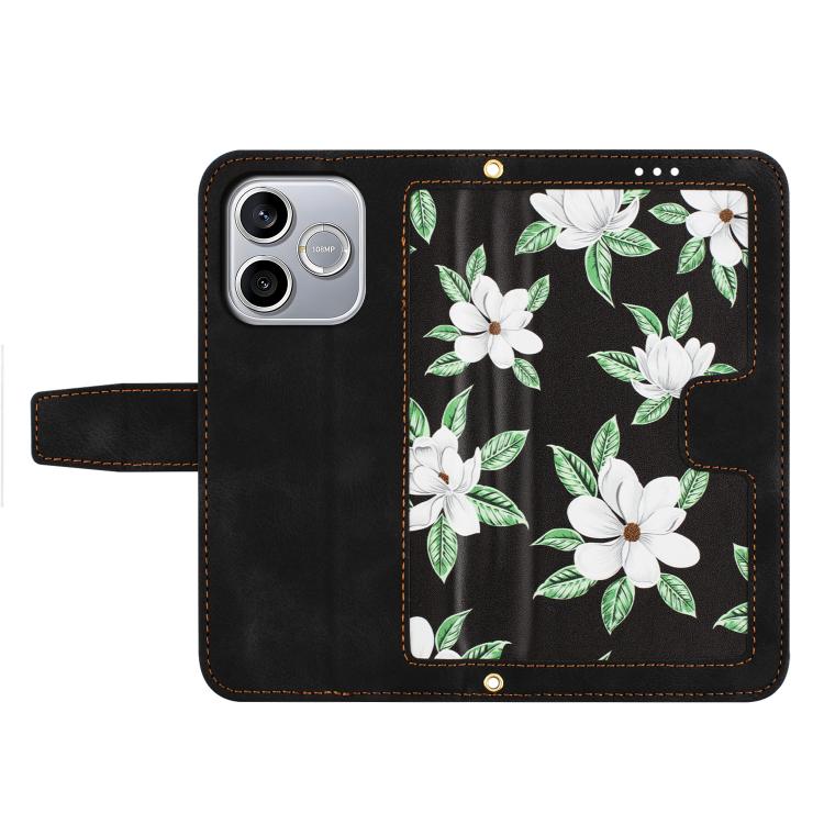 For Honor 600 Lite Global Floral Pattern Leather Phone Case with Lanyard