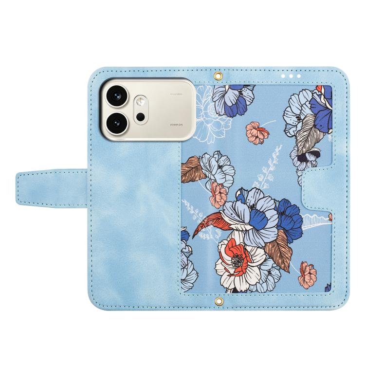 For Honor 600 / 600 Pro Global Floral Pattern Leather Phone Case with Lanyard