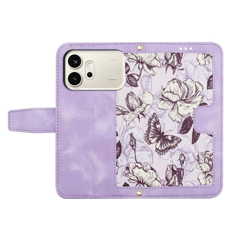 For Honor 600 / 600 Pro Global Floral Pattern Leather Phone Case with Lanyard