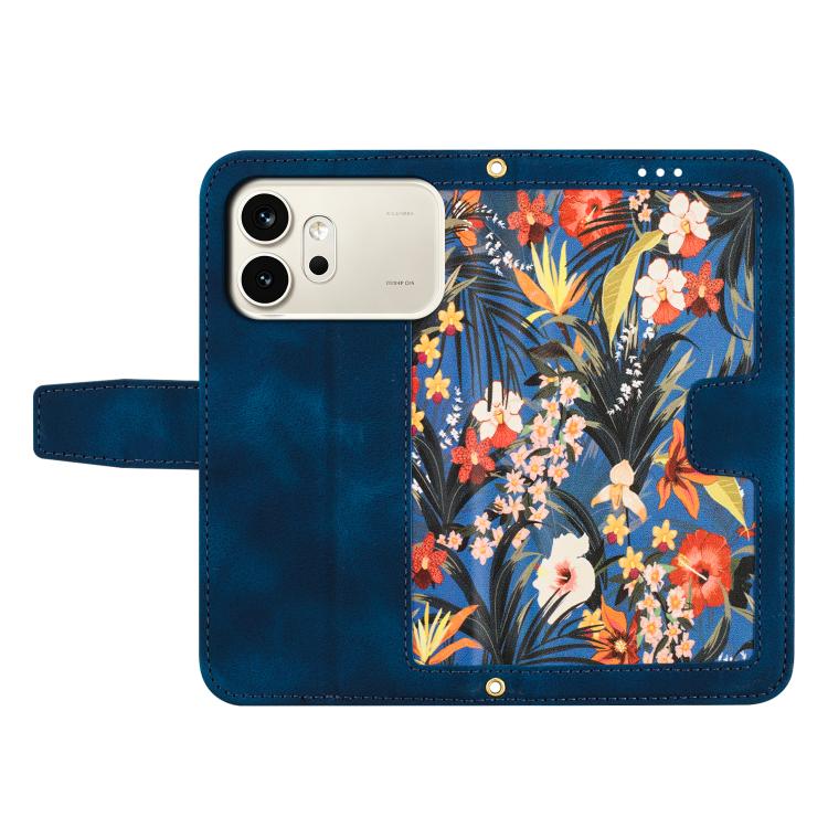 For Honor 600 / 600 Pro Global Floral Pattern Leather Phone Case with Lanyard