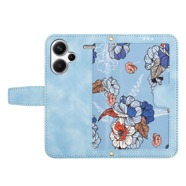 For Redmi Note 13 Pro+ Floral Pattern Leather Phone Case with Lanyard