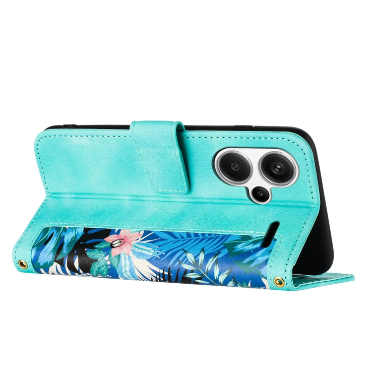 For Redmi Note 13 Pro+ Floral Pattern Leather Phone Case with Lanyard