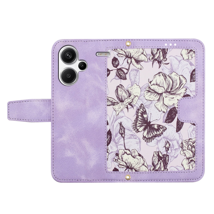 For Redmi Note 13 Pro+ Floral Pattern Leather Phone Case with Lanyard