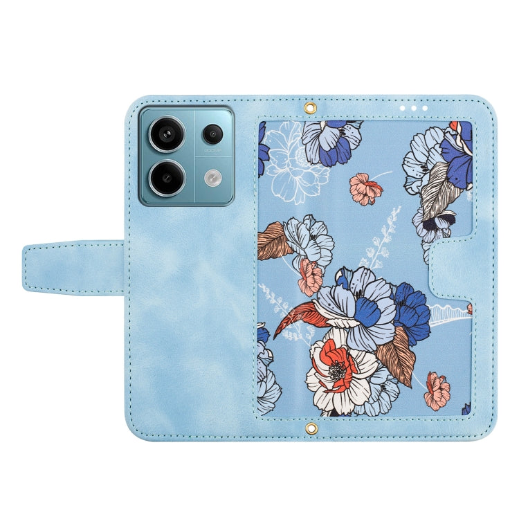 For Redmi Note 13 Pro 5G Floral Pattern Leather Phone Case with Lanyard