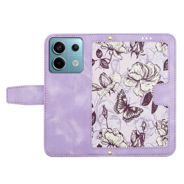 For Redmi Note 13 Pro 5G Floral Pattern Leather Phone Case with Lanyard