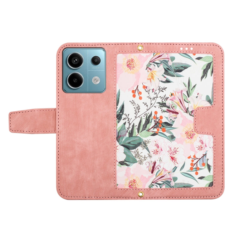 For Redmi Note 13 Pro 5G Floral Pattern Leather Phone Case with Lanyard