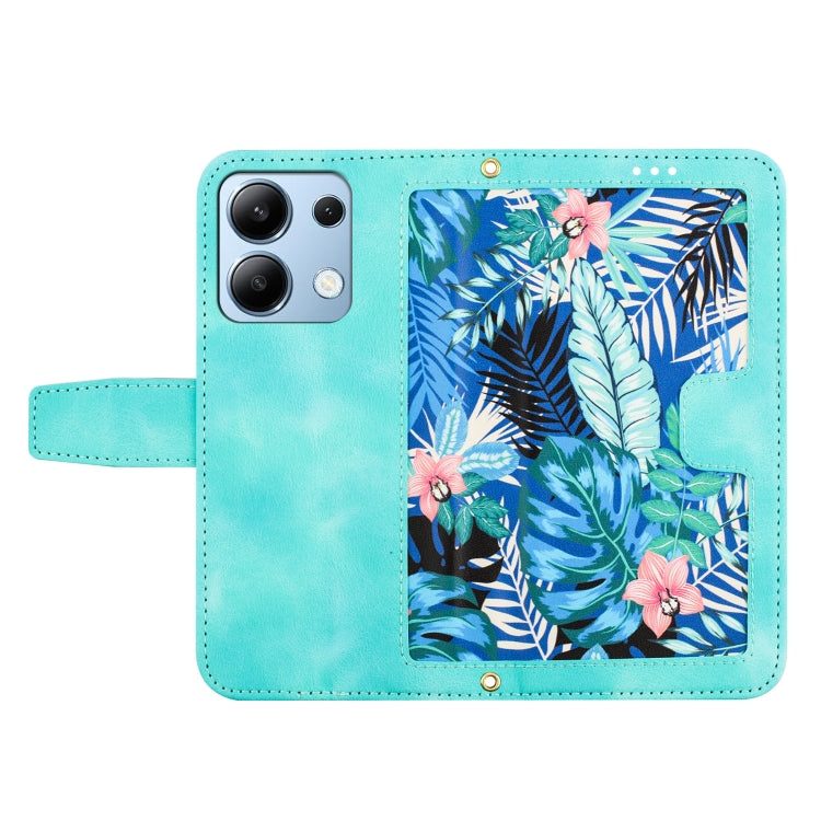For Redmi Note 13 4G Floral Pattern Leather Phone Case with Lanyard