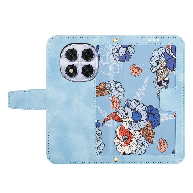 For Redmi Note 14 Pro+ 5G Floral Pattern Leather Phone Case with Lanyard