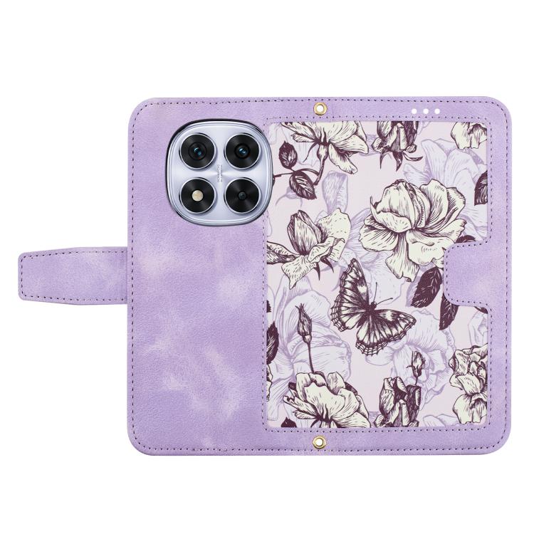 For Redmi Note 14 Pro+ 5G Floral Pattern Leather Phone Case with Lanyard
