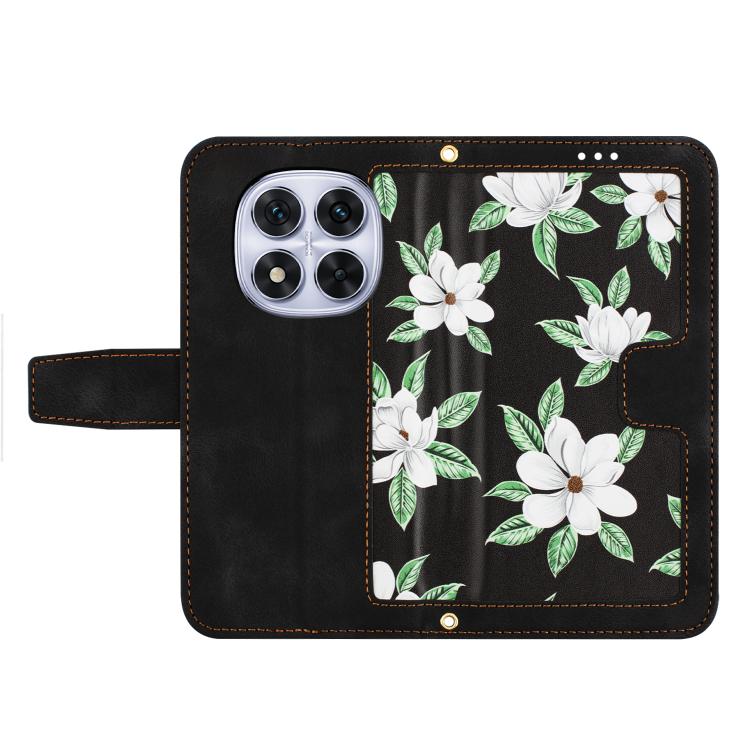 For Redmi Note 14 Pro+ 5G Floral Pattern Leather Phone Case with Lanyard
