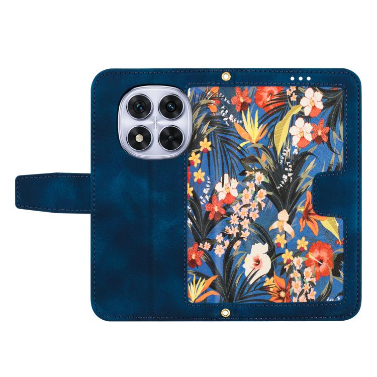 For Redmi Note 14 Pro+ 5G Floral Pattern Leather Phone Case with Lanyard