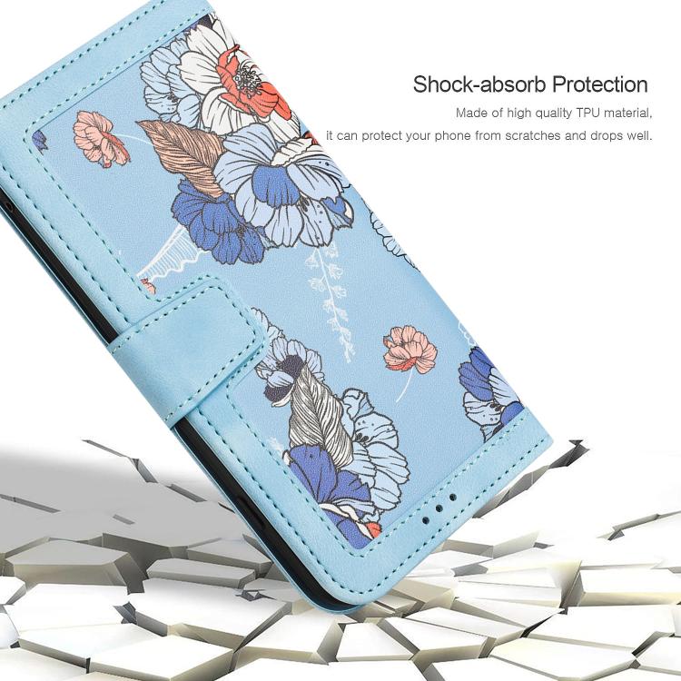For Redmi 15a 5G Floral Pattern Leather Phone Case with Lanyard