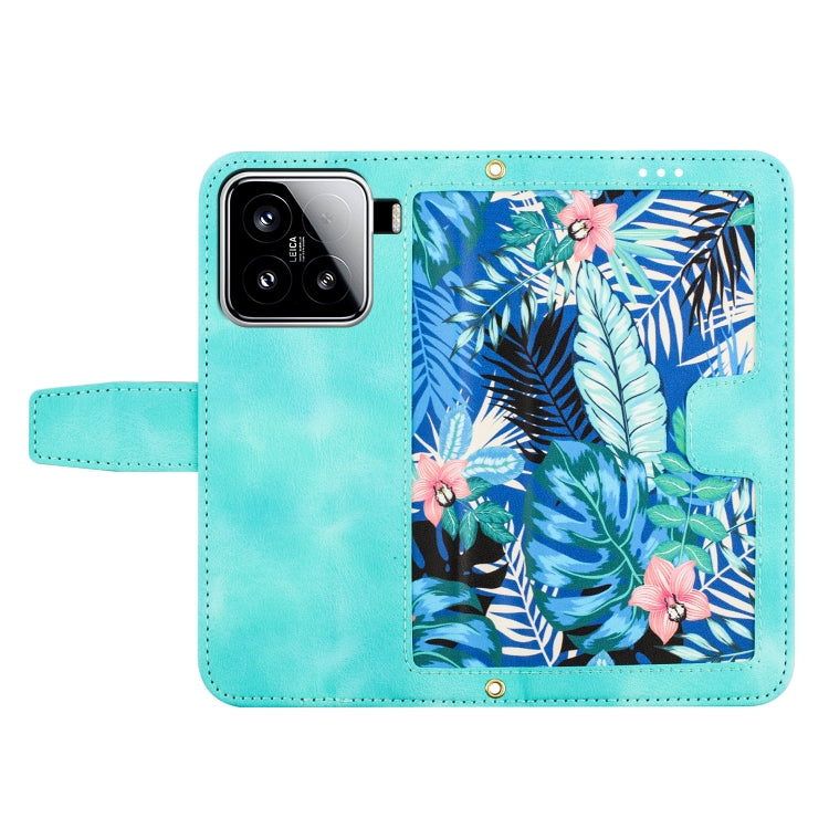 For Xiaomi 15 Floral Pattern Leather Phone Case with Lanyard