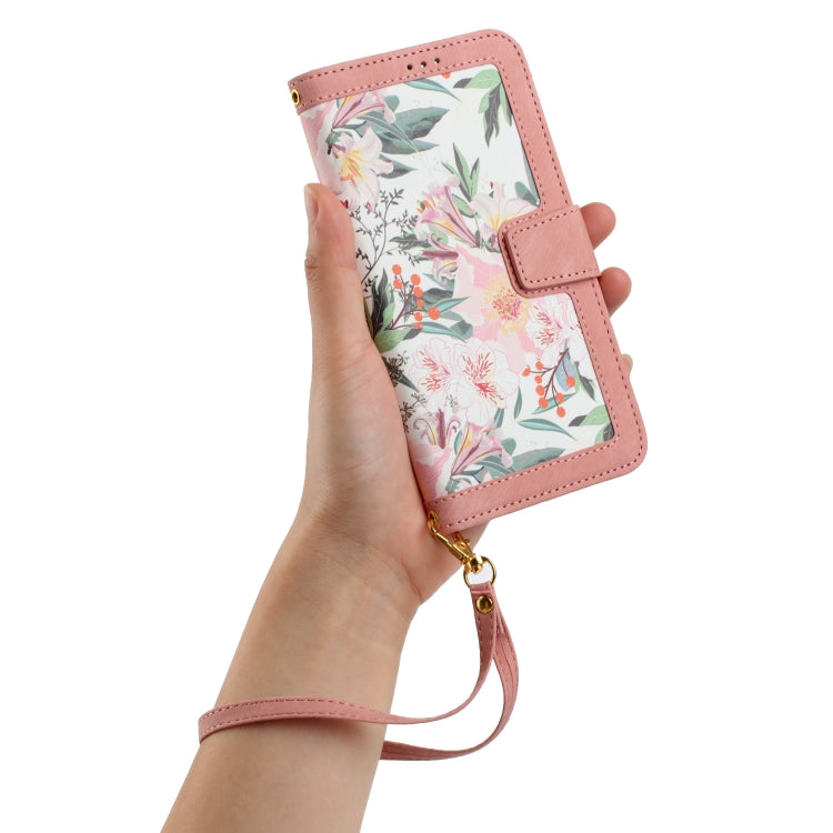 For Xiaomi 15 Floral Pattern Leather Phone Case with Lanyard