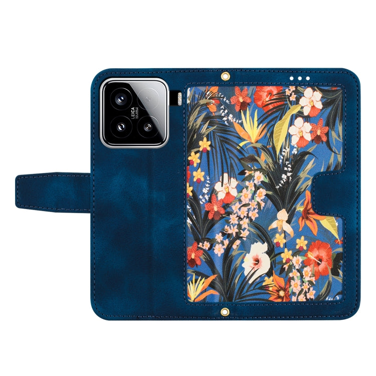 For Xiaomi 15 Floral Pattern Leather Phone Case with Lanyard