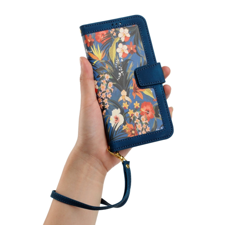 For Xiaomi 15 Floral Pattern Leather Phone Case with Lanyard