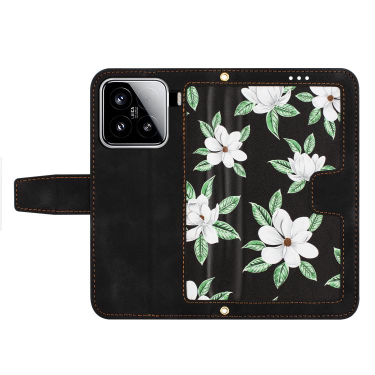 For Xiaomi 15 Pro Floral Pattern Leather Phone Case with Lanyard