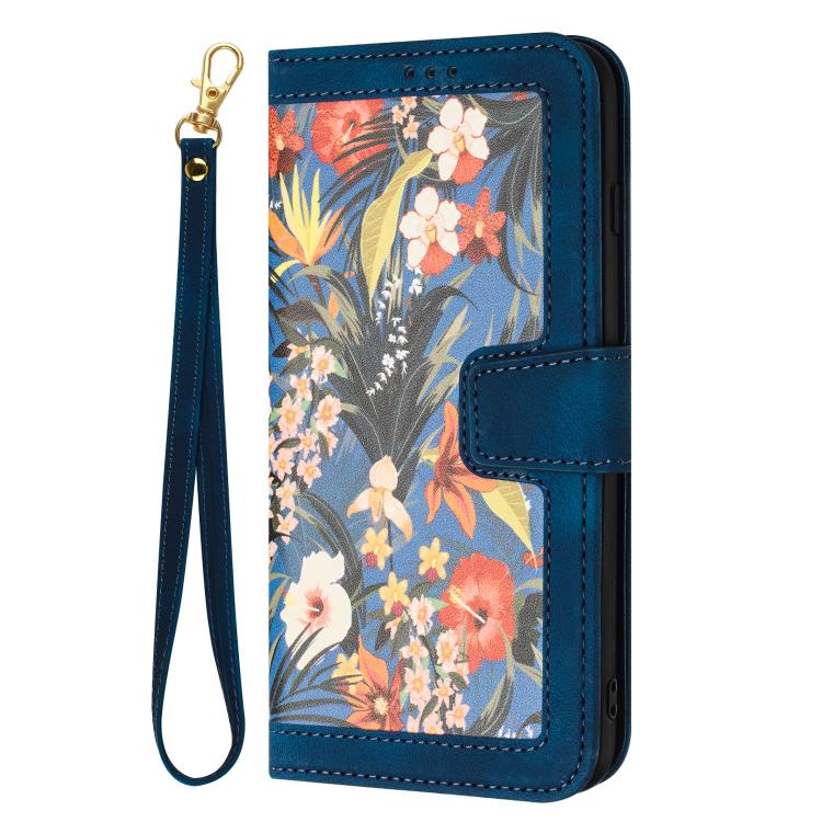 For Xiaomi 15 Pro Floral Pattern Leather Phone Case with Lanyard