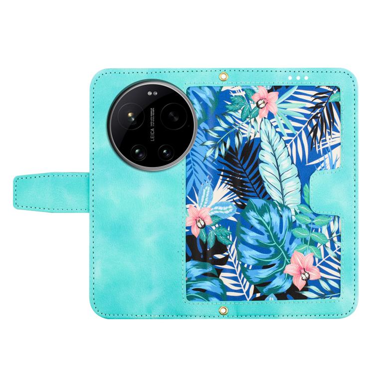 For Xiaomi 17 Ultra Floral Pattern Leather Phone Case with Lanyard