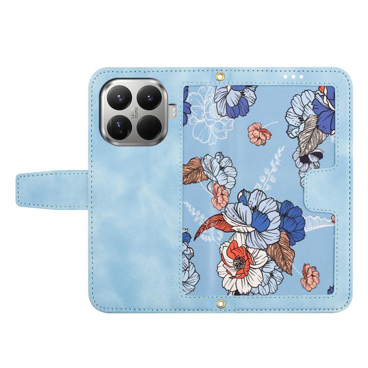 For Xiaomi 17T 5G Floral Pattern Leather Phone Case with Lanyard