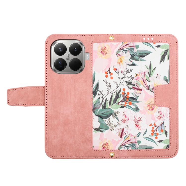 For Xiaomi 17T 5G Floral Pattern Leather Phone Case with Lanyard