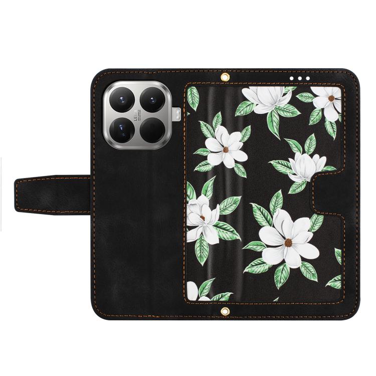For Xiaomi 17T 5G Floral Pattern Leather Phone Case with Lanyard