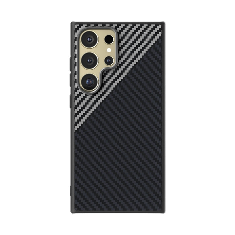 For Samsung Galaxy S24 Ultra 5G ABEEL C Carbon Fiber Series 6D Micro Relief MagSafe Phone Case