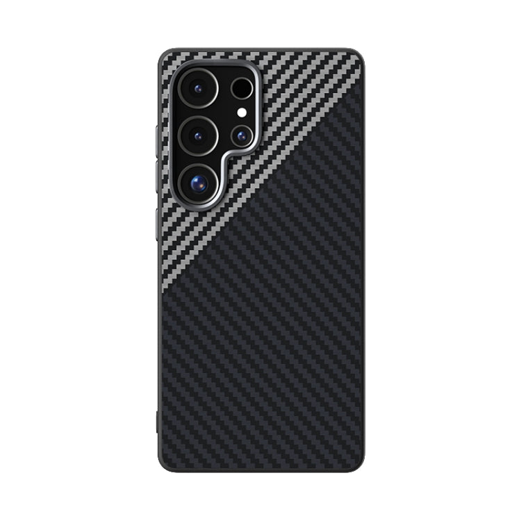 For Samsung Galaxy S25 Ultra 5G ABEEL C Carbon Fiber Series 6D Micro Relief MagSafe Phone Case