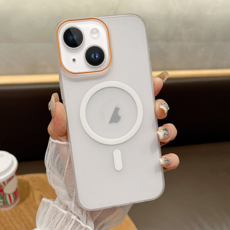 For iPhone 15 Soft Sandy Skin Feel MagSafe Magnetic PC Phone Case
