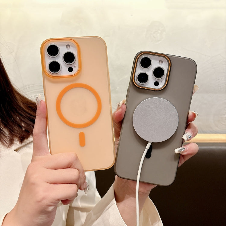 For iPhone 15 Plus Soft Sandy Skin Feel MagSafe Magnetic PC Phone Case