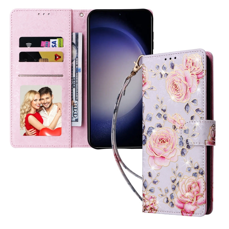 For Galaxy S25 5G Bronzing Painting RFID Leather Phone Case