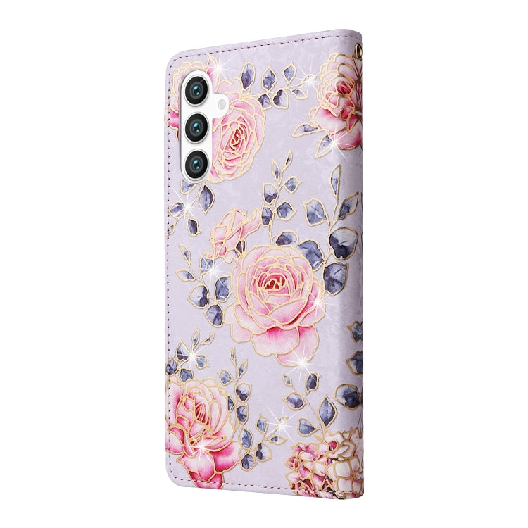 For Galaxy S25 5G Bronzing Painting RFID Leather Phone Case