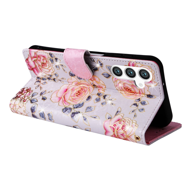 For Galaxy S25 5G Bronzing Painting RFID Leather Phone Case