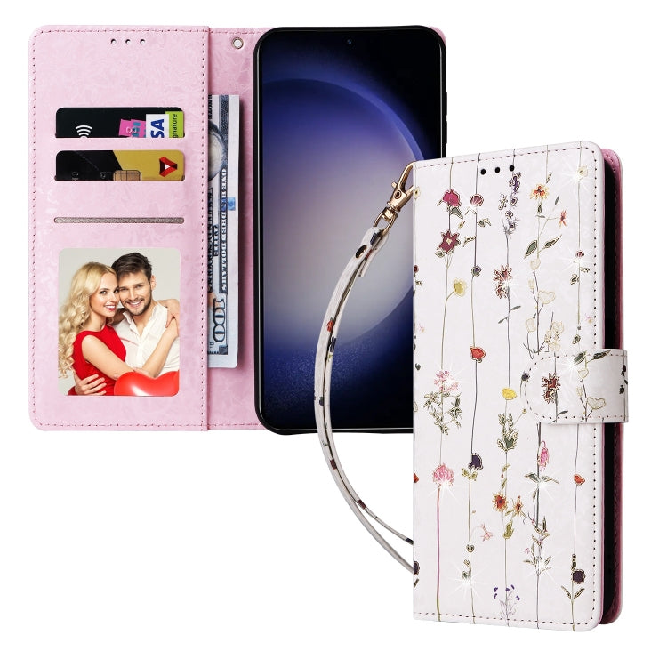 For Galaxy S25 5G Bronzing Painting RFID Leather Phone Case