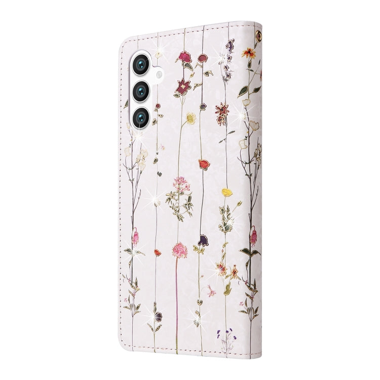 For Galaxy S25 5G Bronzing Painting RFID Leather Phone Case