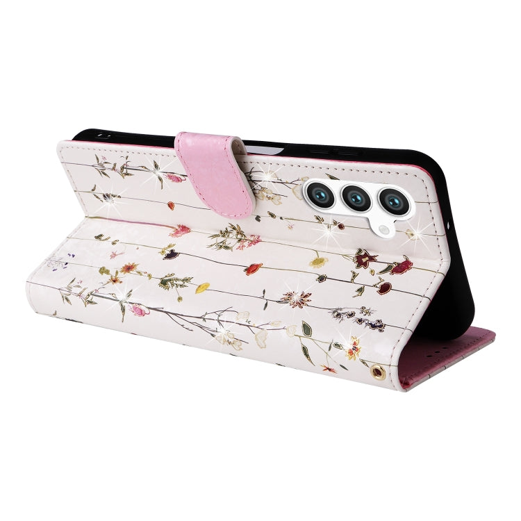 For Galaxy S25 5G Bronzing Painting RFID Leather Phone Case