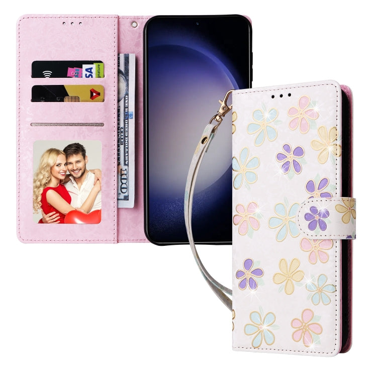 For Galaxy S25 5G Bronzing Painting RFID Leather Phone Case