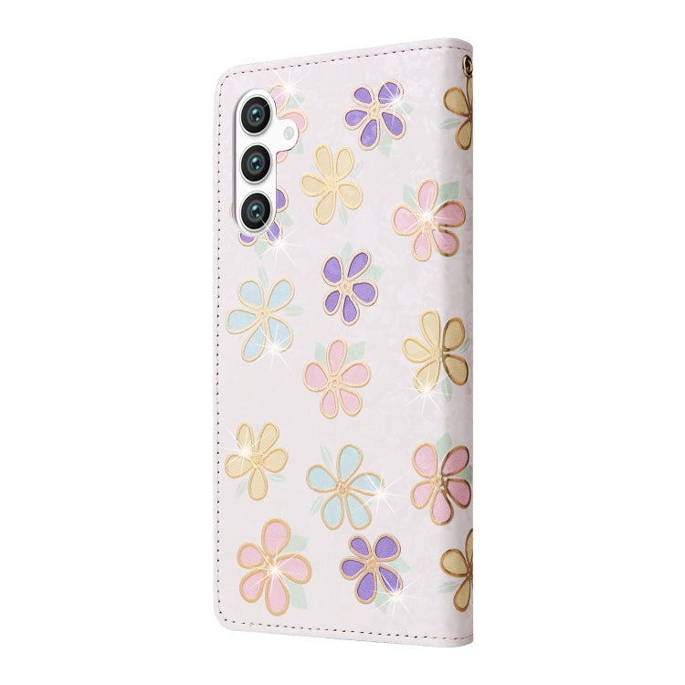 For Galaxy S25 5G Bronzing Painting RFID Leather Phone Case