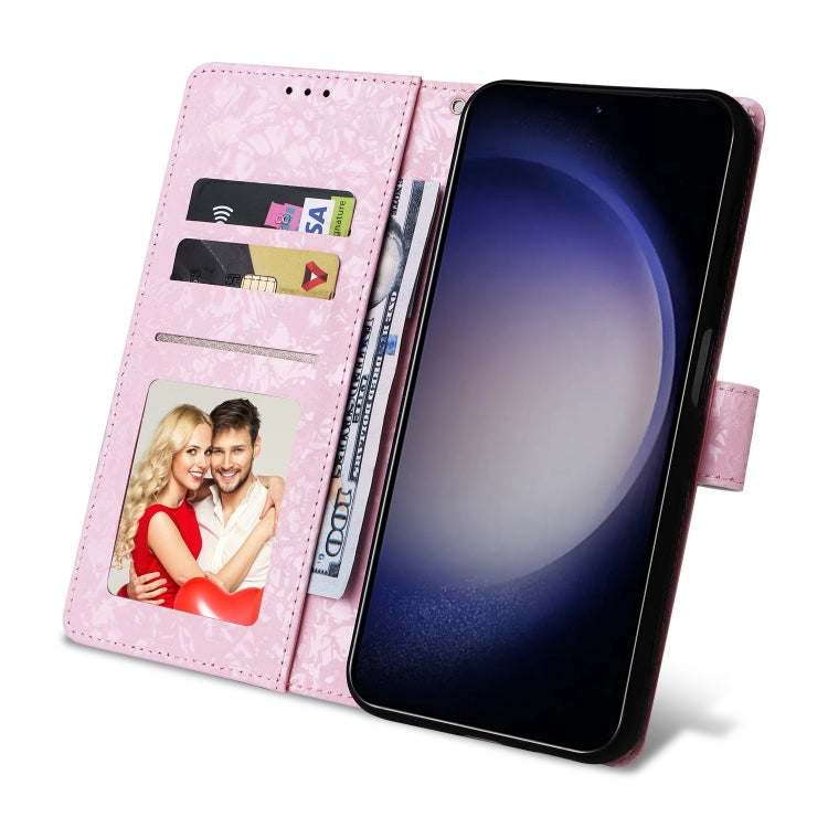 For Galaxy S25 5G Bronzing Painting RFID Leather Phone Case