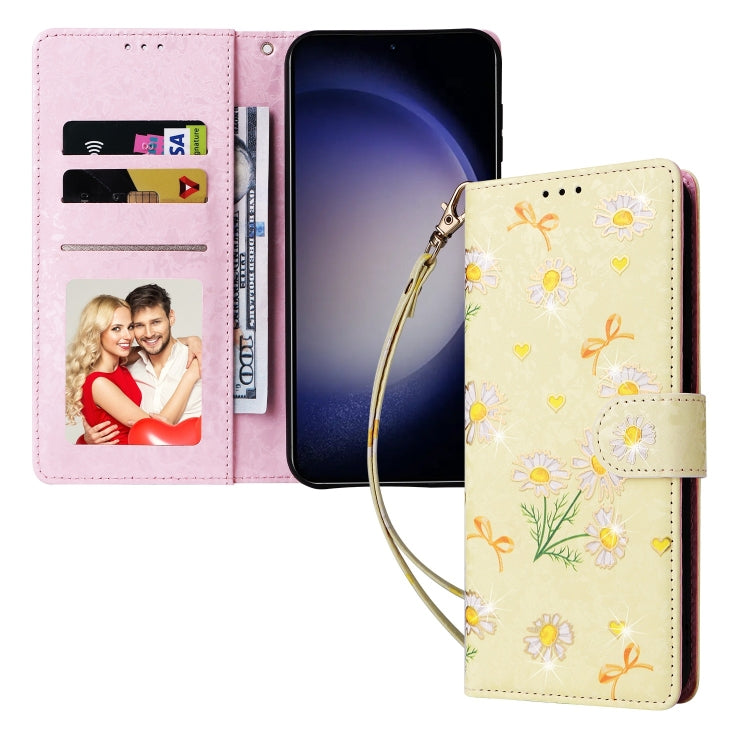 For Galaxy S25 5G Bronzing Painting RFID Leather Phone Case