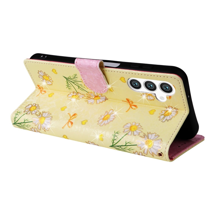 For Galaxy S25 5G Bronzing Painting RFID Leather Phone Case