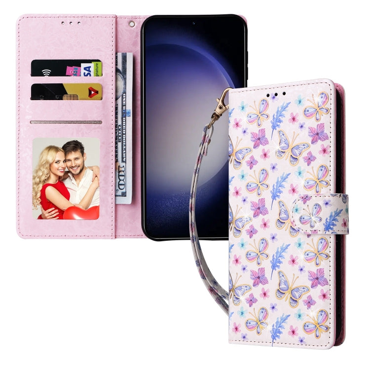 For Galaxy S25 5G Bronzing Painting RFID Leather Phone Case