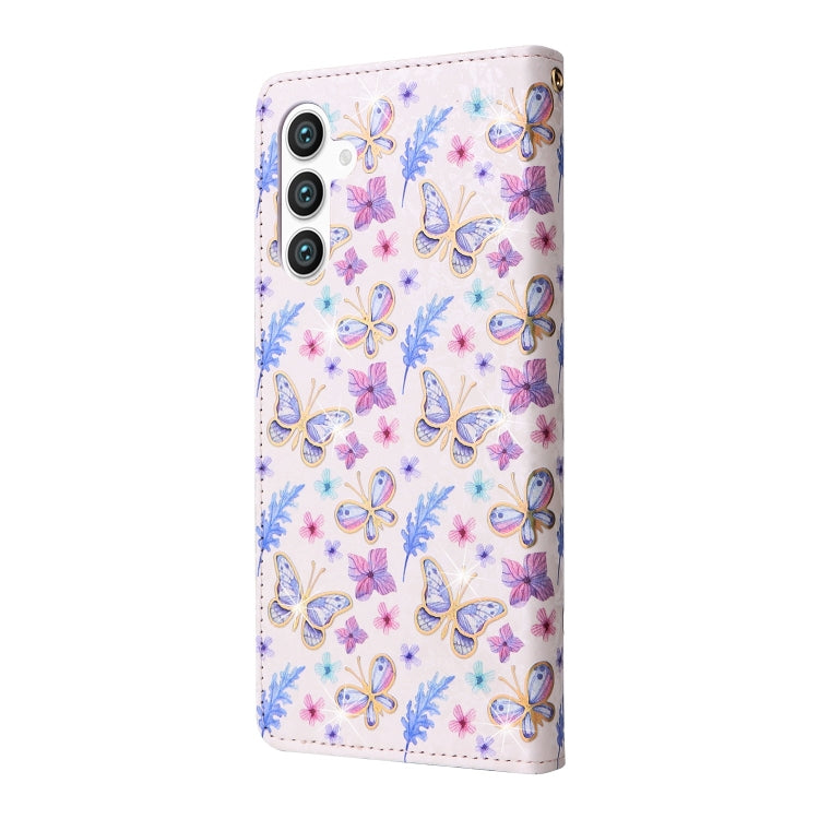 For Galaxy S25 5G Bronzing Painting RFID Leather Phone Case